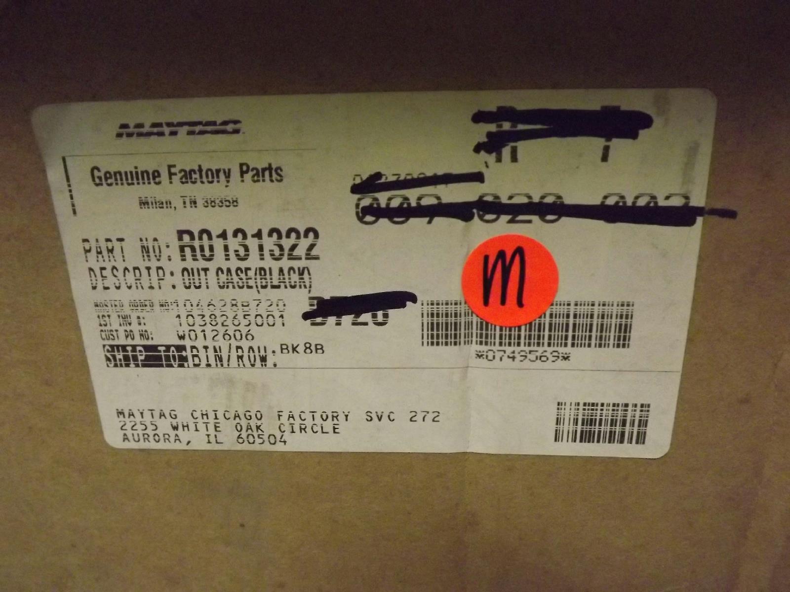 MAYTAG WHIRLPOOL MICROWAVE R0131322 OUT CASE (BLK) NEW MAYTAG WHIRLPOOL MICROWAVE R0131322 OUT CASE (BLK) NEW